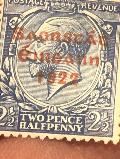 Irish overprinted British stamp 1922