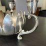 Vintage F.B. Rogers Italy EP Brass Lotus Candelabra Image 6