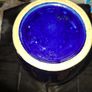 Antique Cobalt Blue Large Glass Vase featuring a Gilt Floral Design, Postage Available Image 4