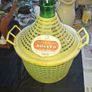 Very Large Old Italian 5Lt Wine Demijohn Green Glass Bottle in Basket, Postage Available, Image 2