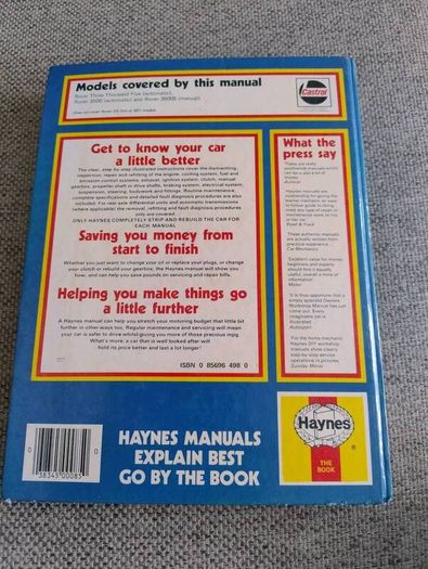 Haynes Rover 3500 owners workshop manual hardback FREE STANDARD POSTAGE INCLUDED