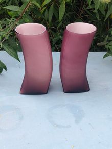 Pair of vintage Amethyst designer vases