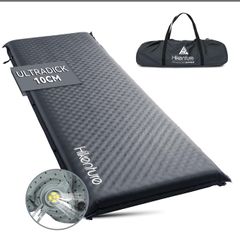 HIKENTURE Self-Inflating Sleeping Mat, 10 cm Thick Foam Camping Mattress, Self-Inflating Air Mattress, Comfortable Sleeping Mat for Outdoor, Tent, Hiking A1