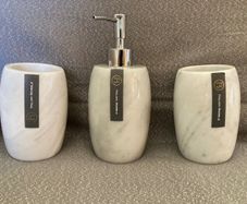 Dispenser and set of tumblers. Italian marble. New