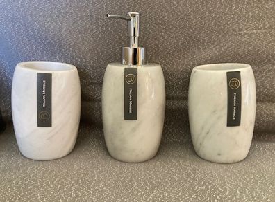 Dispenser and set of tumblers. Italian marble. New