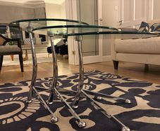 Contemporary next of three glass tables