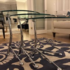 Contemporary next of three glass tables