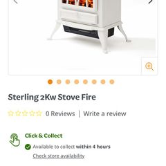 Sterling 2kw electric white stove