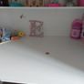 high bed for sale with 3 drawers, 3 small shelves, a small wardrobe and a deak underneath. Mattress included. Height 172cm, Width 192cm, Depth 95cm. Some small marks on desk and back of desk - see photos Image 9