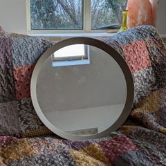 grey IKEA round mirror