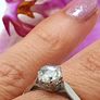 Antique Diamond 18ct White Gold Solitaire Ring Image 8