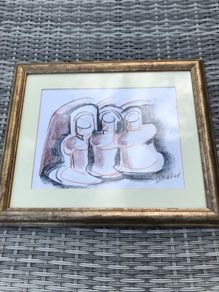 Original John Maher Framed Irish Art - Abstract Charcoal Pastel 1998