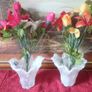 Pair Of Original Murano Glass Pearl Lustre Finish Vase Image 4