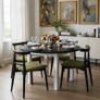 Nordic White & Black Round Extendable Dining Table 100+40cm  Sleek, Modern, and Versatile Image 4