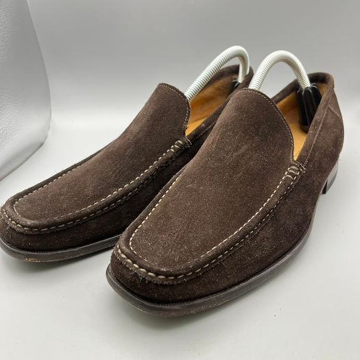 Loake Treviso Brown Suede Leather Mens Moccasin Shoes UK 7.5 EU 41.5