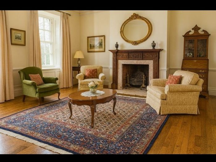 Beautiful Persian Moud Square Rug and Matching Runner Rug Carpet