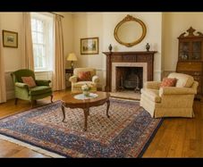 Beautiful Persian Moud Square Rug and Matching Runner Rug Carpet