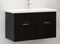 main image for ad Sink Cabinet with Built-in Basin Black Chipboard
