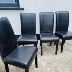 Real Leather dining chairs x 4