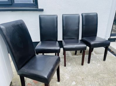 Real Leather dining chairs x 4