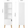 BRAND NEW Bookshelf Storage Unit 4 Cubes Wooden Free Standing Cabinet Display Shelves Organize with Door Legs White for Home and Office Image 4