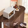 Coffee Bar Cabinet, Mid Century Fluted Coffee Bar Table, Buffet Stand Cabinet with 2 Sliding Doors Image 5