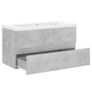 Sink Cabinet with Built-in Basin Concrete Grey Chipboard Image 5