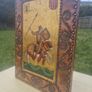 Vintage painting on the skin of a medieval knight Image 3