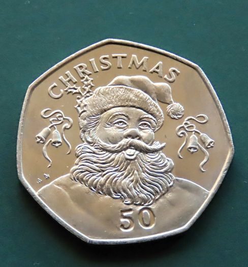 Christmas 50p Gibraltar 1992 fifty pence Santa Claus BUNC low mintage