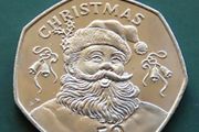 Christmas 50p Gibraltar 1992 fifty pence Santa Claus BUNC low mintage