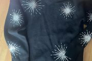 Brand new dunnes soft black wool jumper with silver design