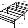 Shawn SmartBase Folding Guest Bed Frame 3ft Single  90 x 190 cm Space Saving with Underbed Storage, No Assembly  Black Image 2