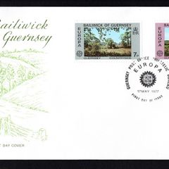 1977 Guernsey Europa Landscapes Commemorative Stamps Addressed First Day Cover (FDC)
