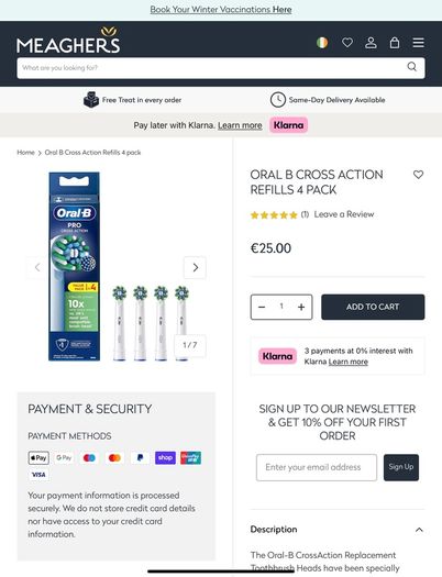 Oral B Cross Action Clean maximiser refills 4pack Black Edition