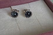 Pandora midnight star navy,blue crystal stud earrings very good condition fully hallmarked (no box