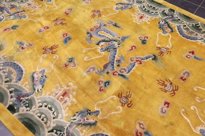 Chinois- Oriental Rug Runner Gold/Yellow 350cm x 70cm wide.