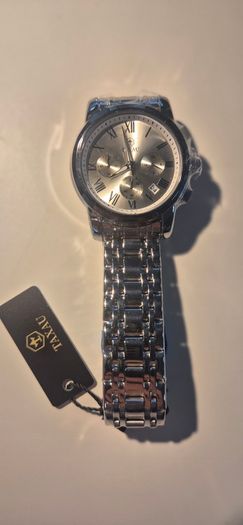 TAXAU Men's Silver Chronograph Watch - Brand New