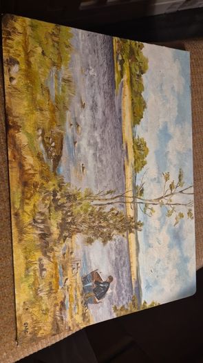 Vintage Oil Painting on Board