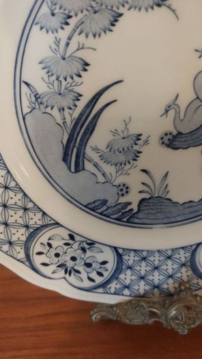 Fabulous Antique Blue and White 9 Inch Breakfast Plate By Furnivals Limited, in the Popular "Old Chelsea" Pattern Circa 1915+