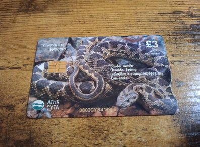 Cyprus Phonecard "Coin Snake", used, 5/2002, 3 Cypriot Pound - free standard postage