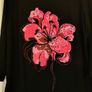 Classy Black Tunic with a Pink Flower size 18 Image 2