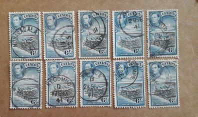 STAMPS - Lot of 10 - Ceylon