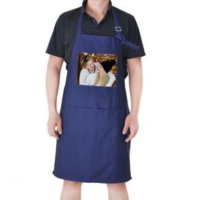 Personalised Adult Apron With Pocket - Blue color