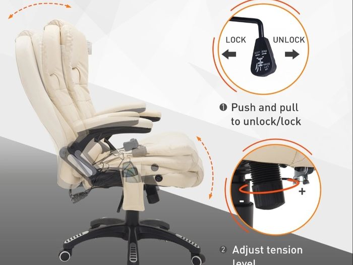 Heated Massage Leather Office Chair