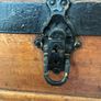Antique 1890s steamer trunk Liver brass plates Image 5