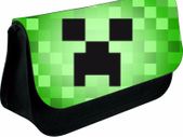 Personalised Minecart Creeper Zipped Pencil Makeup Case / back to school stationery
