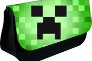 Personalised Minecart Creeper Zipped Pencil Makeup Case / back to school stationery