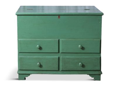 A Green Painted Pinewood Marriage Ches