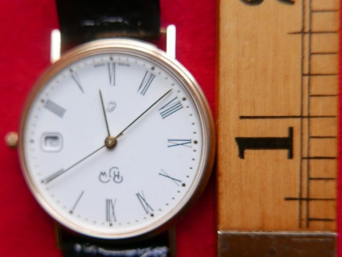 Rjw 9ct Gold 375 Cased Mens Swiss Made Wristwatch (works Perfectly)