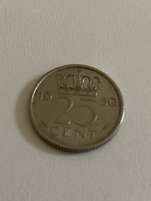 1950 Dutch 25 cent